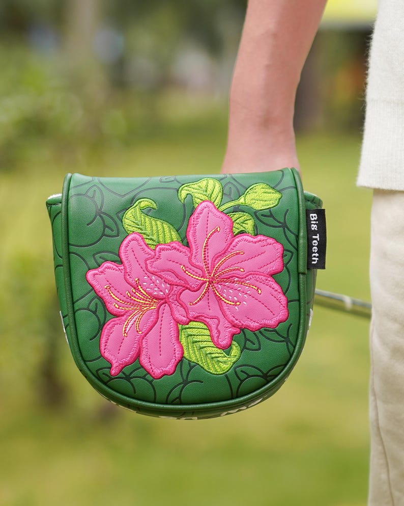 Azalea blommigt persikomönster, "Georgia on my mind", Putter Golf huvudskydd, För DF3, Blade putter, Golfgåva For DF3
