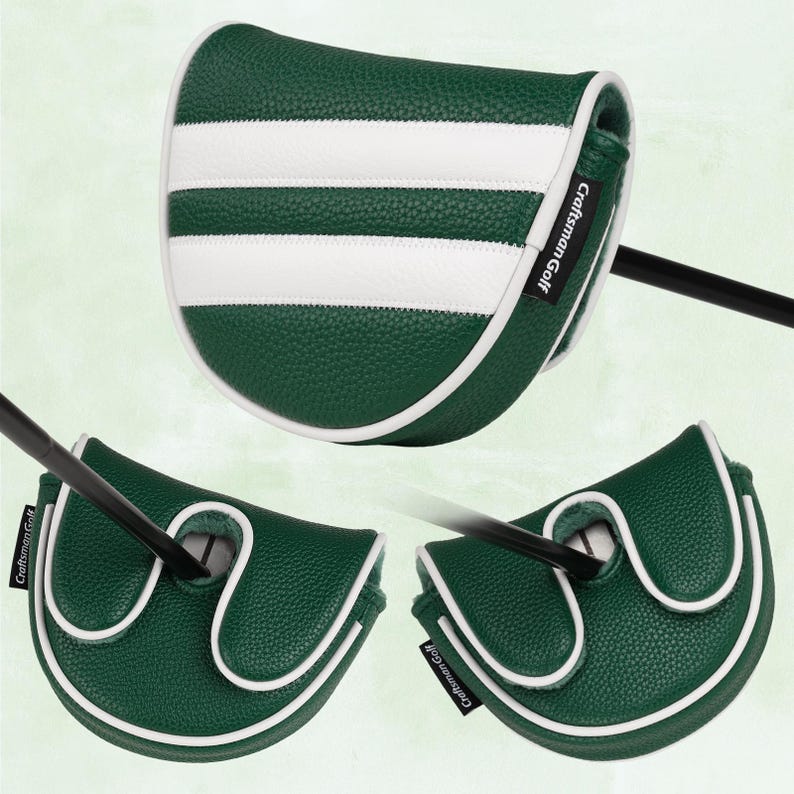 LAB DF3 & OZ1 Green White Stripes Center Shaft Mallet Putter Headcover Head Cover, Protector Case, Magnetic Closure, golf gift image 12