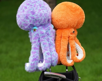 Fundas de palo de golf con forma de pulpo, funda de felpa para driver, regalo de golf para hombres y mujeres