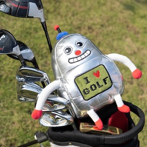 Robot Cute Cartoon Funny Golf Club Driver Headcover Covers for 460cc Perfect Gift for Golfer