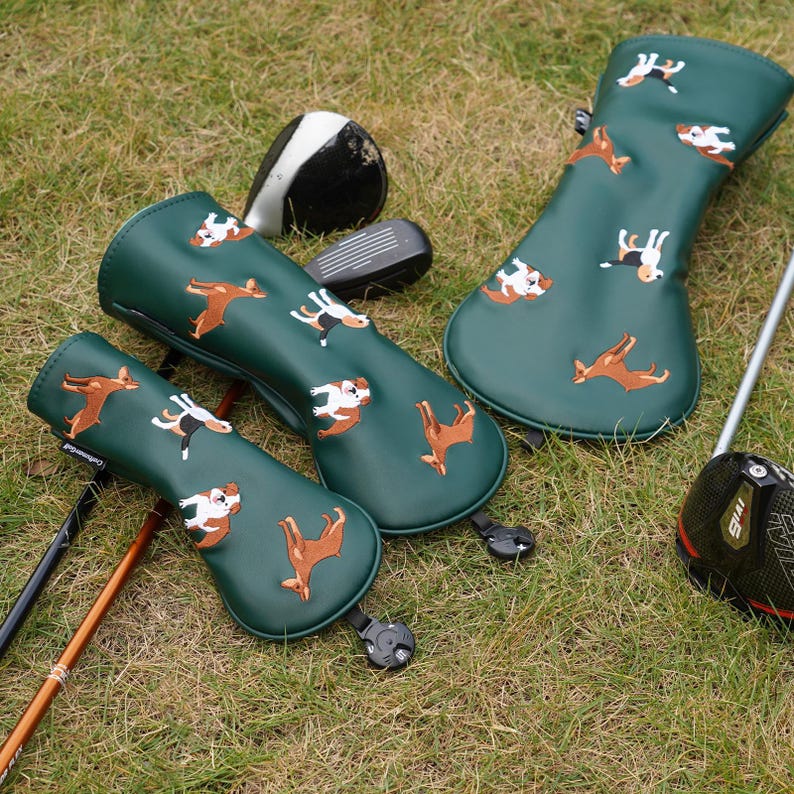 Funda para palo de golf con bordado de perros adorables para driver, fairway, híbrido y putter DF3 OZ1, regalo de golf imagen 16