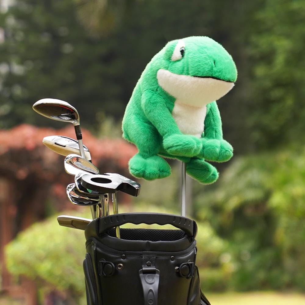 Frog Golf Head Cover, Plush Soft Animal Driver Cover Headcover