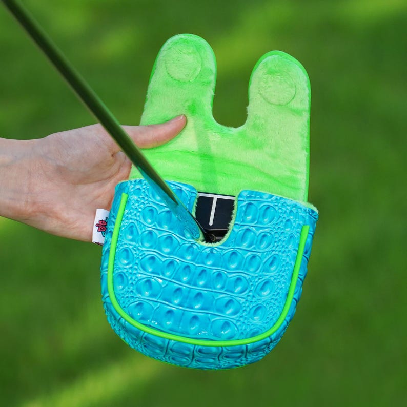 Funda para putter DF3/OZ.1, funda para cabeza de golf, compatible con el eje central LAB DF3, diseño de pájaro con cierre magnético, piel con estampado de cocodrilo. imagen 15