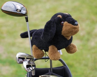 Dachshund Funny Golf head cover Putter Headcover, Premium Plush Animal Putter Cover for Blade/Mallet/Hybrid