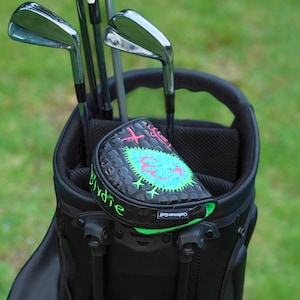 Funda para putter DF3/OZ.1, funda para cabeza de golf, compatible con el eje central LAB DF3, diseño de pájaro con cierre magnético, piel con estampado de cocodrilo. imagen 11