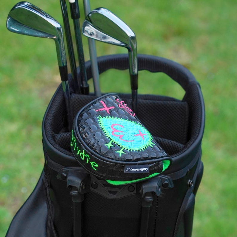 Funda para putter DF3/OZ.1, funda para cabeza de golf, compatible con el eje central LAB DF3, diseño de pájaro con cierre magnético, piel con estampado de cocodrilo. imagen 11