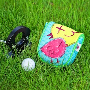 Funda para putter DF3/OZ.1, funda para cabeza de golf, compatible con el eje central LAB DF3, diseño de pájaro con cierre magnético, piel con estampado de cocodrilo. imagen 14