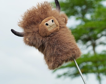Funda para cabeza de driver con diseño de vaca de las Tierras Altas, suave y de peluche, ideal para golf, regalo de golf.