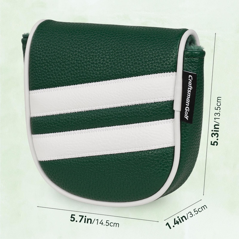 LAB DF3 & OZ1 Green White Stripes Center Shaft Mallet Putter Headcover Head Cover, Protector Case, Magnetic Closure, golf gift image 6