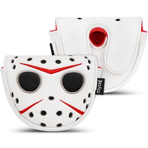 Hockey Jason Inspired Mask Funny Golf Headcover, Driver Fairway Hybrid mallet Putter, Blade putter, LAB DF3/OZ1, Iron cover set, Golf gift OZ1/OZ1i putter