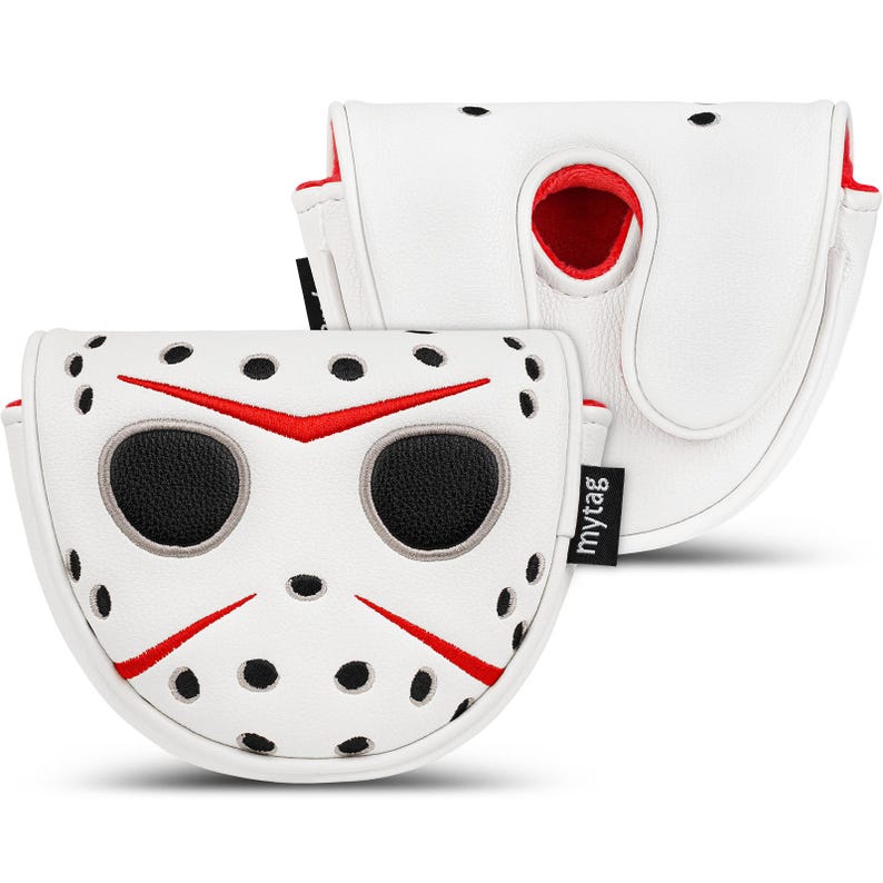 Hockey Jason Inspired Mask Funny Golf Headcover, Driver Fairway Hybrid mallet Putter, Blade putter, LAB DF3/OZ1, Iron cover set, Golf gift OZ1/OZ1i putter