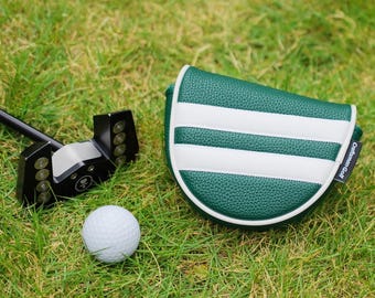 LAB DF3 & OZ1 Green White Stripes Center Shaft Mallet Putter Headcover Head Cover, Protector Case, Magnetic Closure, golf gift