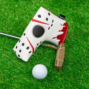 Hockey Jason Inspired Mask Funny Golf Headcover, Driver Fairway Hybrid mallet Putter, Blade putter, LAB DF3/OZ1, Iron cover set, Golf gift Blade putter