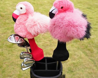 Funda de cabeza de golf con diseño de flamenco y calcetín, funda de viaje con diseño de animal de peluche, regalo de golf
