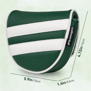LAB DF3 & OZ1 Green White Stripes Center Shaft Mallet Putter Headcover Head Cover, Protector Case, Magnetic Closure, golf gift image 11