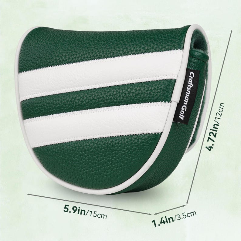 LAB DF3 & OZ1 Green White Stripes Center Shaft Mallet Putter Headcover Head Cover, Protector Case, Magnetic Closure, golf gift image 11