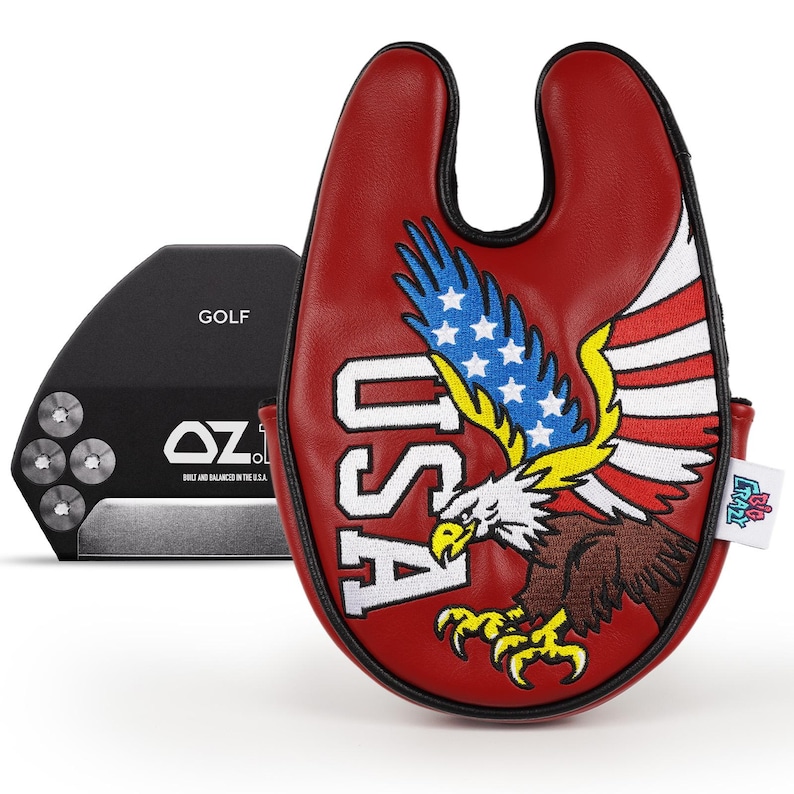 OZ1/MEZZ1 Housse de putter maillet American Eagle USA, housse de putter maillet à arbre central avec fermeture magnétique, cadeau de golf image 4