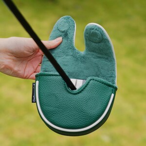LAB DF3 & OZ1 Green White Stripes Center Shaft Mallet Putter Headcover Head Cover, Protector Case, Magnetic Closure, golf gift image 2