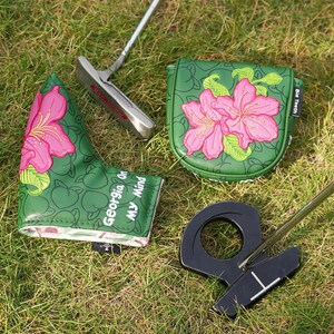 Azalea blommigt persikomönster, "Georgia on my mind", Putter Golf huvudskydd, För DF3, Blade putter, Golfgåva bild 2