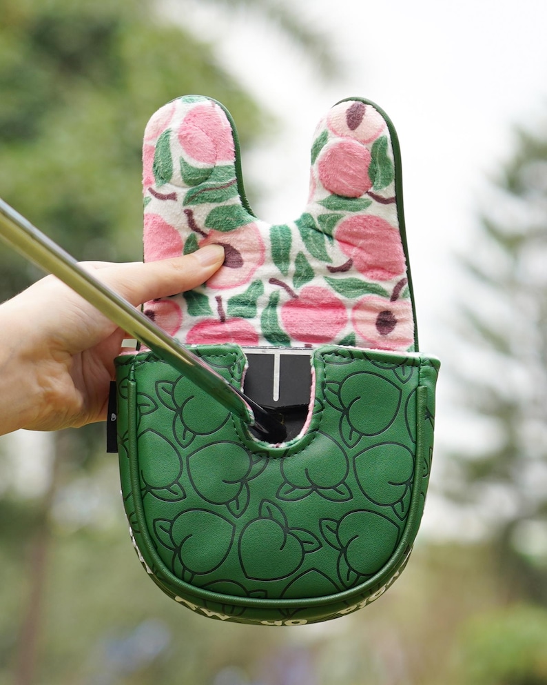 Azalea blommigt persikomönster, "Georgia on my mind", Putter Golf huvudskydd, För DF3, Blade putter, Golfgåva bild 4
