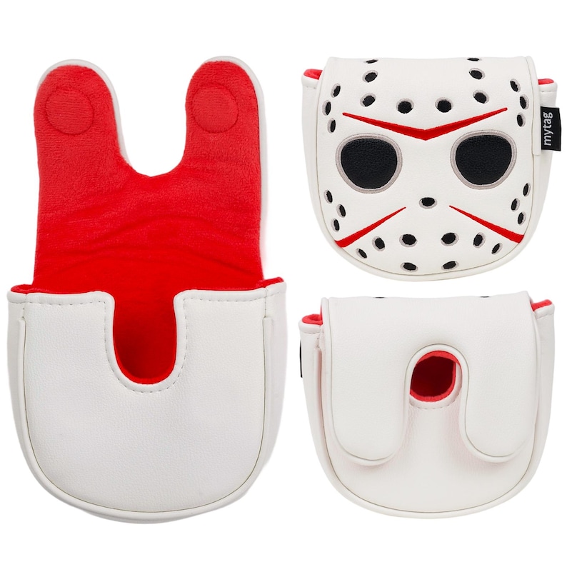 Hockey Jason Inspired Mask Funny Golf Headcover, Driver Fairway Hybrid mallet Putter, Blade putter, LAB DF3/OZ1, Iron cover set, Golf gift DF3 putter