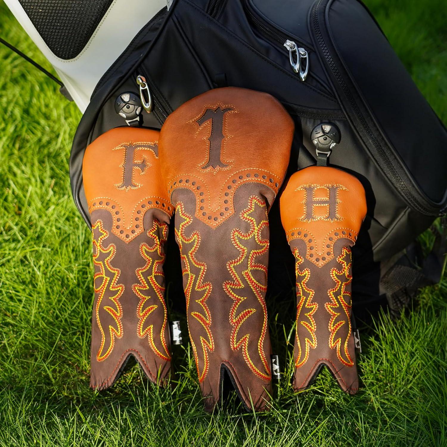 Cowboy Western Retro Brown Durable Golf Driver Headcover Cover  display picture 1