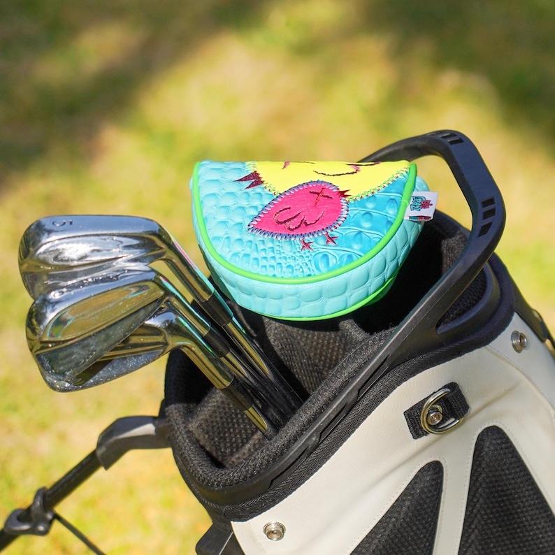 Funda para putter DF3/OZ.1, funda para cabeza de golf, compatible con el eje central LAB DF3, diseño de pájaro con cierre magnético, piel con estampado de cocodrilo. imagen 19