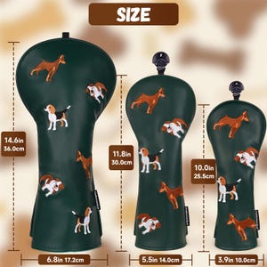 Funda para palo de golf con bordado de perros adorables para driver, fairway, híbrido y putter DF3 OZ1, regalo de golf imagen 19
