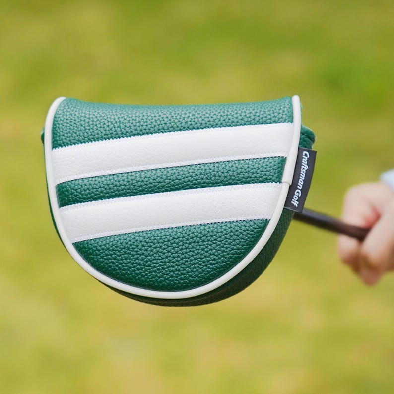 LAB DF3 & OZ1 Green White Stripes Center Shaft Mallet Putter Headcover Head Cover, Protector Case, Magnetic Closure, golf gift image 10