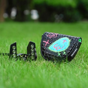 Funda para putter DF3/OZ.1, funda para cabeza de golf, compatible con el eje central LAB DF3, diseño de pájaro con cierre magnético, piel con estampado de cocodrilo. imagen 2
