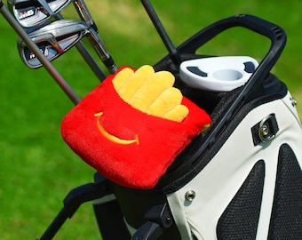 Funny French fries Mallet Putter Cover Headcover Golf Club Head Covers Golf Gifts, Square Putter Headcover with Magnetic Closure