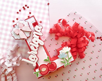 Cherry 3D Letter Cherry Baby Shower, Pink Floral Decor