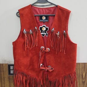 Ladies Native 100% Real Suede Leather Cowgirl Cowriding soft Leather western style ladies vest with friges