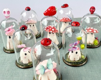Mini Spookbeeldjes Met Paddestoel Hoeden Handgebeeldhouwd Spookachtig Decor Leuke Spookbeeldje Halloween Plank Decor Cottagecore Cadeau