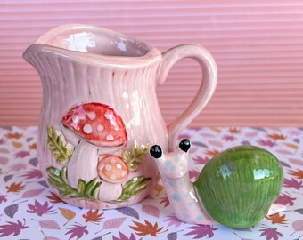 Mushroom Creamer and Snail Set