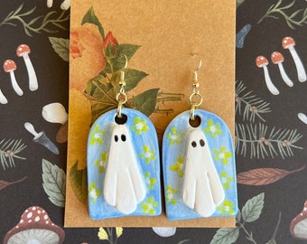 Ceramic Ghost Earrings