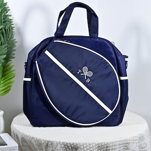 Monogram Tennis Bag,Personalized Tennis Gift, Monogram Sports Bag, Tennis Gear Organizer Gifts for Tennis Lovers Tennis Racket Bag