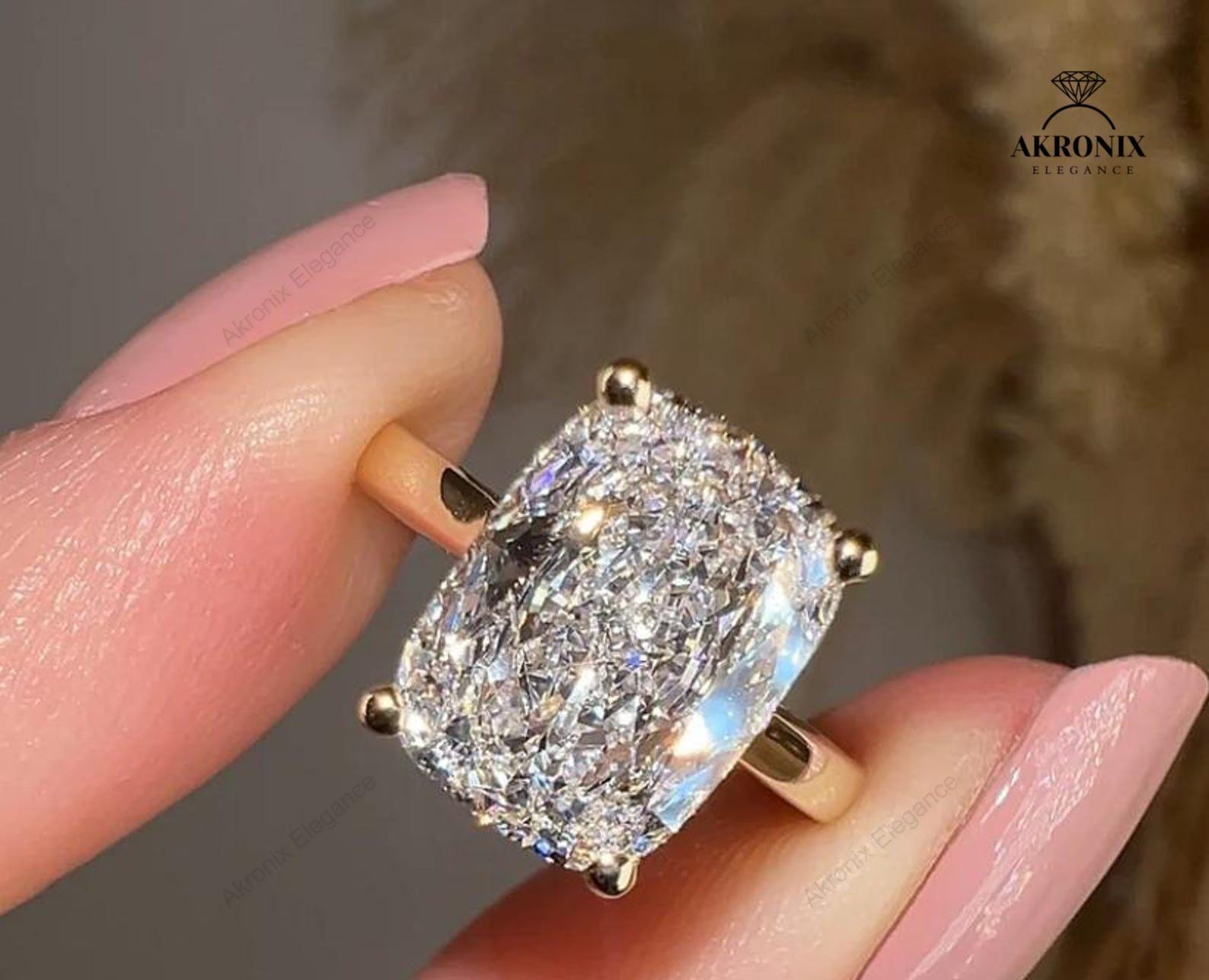 Gold Carat Cushion Cut Ring Canada