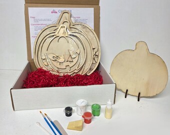 Kit de manualidades de calabaza de madera para armar, decoración de mesa otoñal