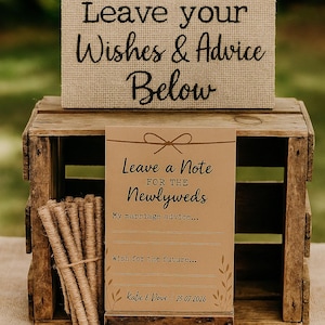 Rustikale Hochzeitsratschläge | Kraft Gastnote für das Paar | Twine Themed Table Favor | Bauernhaus Dekor | 10–100 Stück