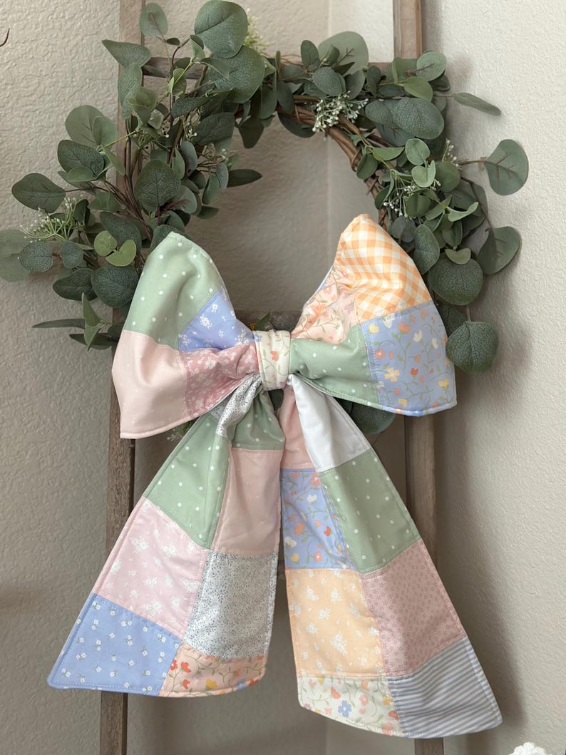 Bow Patchwork Pattern Fabric Bow Sewing Pattern PDF | Large 5x5 Patchwork Quilted Bow | Scrap ...