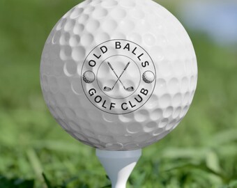 Funny Retirement Golf Ball Gift Set: "Old Balls", Personalized Golfer Present Custom Name