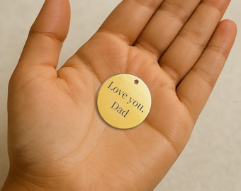 Personalized 18K Gold Plated Charm: Custom Engraved Keepsake
