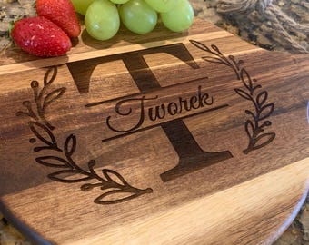 Personalized Wood Cutting Board Custom Charcuterie Engraved Wedding Gift 5th Anniversary