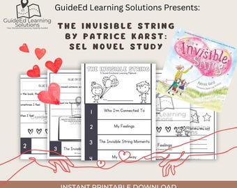 The Invisible String SEL Novel Study | Social Emotional Learning Activities | Separation Anxiety Activities | SEL Back to School