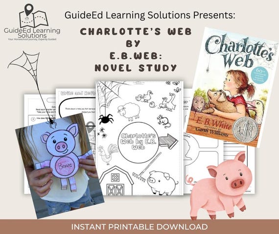 Charlotte’s Web Novel Study | Charlotte's Web Craft | Comprehension & Writing | 2nd 3rd Grade Book Companion