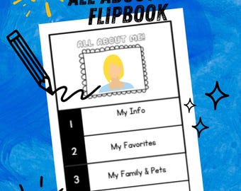 Back to School All About Me Flipbook | First Week of School Activity | Back to School Craft | All About Me Craft | Back To School Activity
