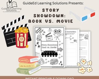 Book to Movie Activity PDF | Homeschool Reading Lesson | Compare & Contrast Worksheet