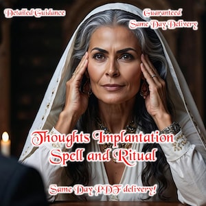 Guía de rituales y hechizos de implantación de pensamientos para el mismo día (PDF), influencia psíquica, hechizo de manifestación, ritual de brujería, sesión de lectura mental