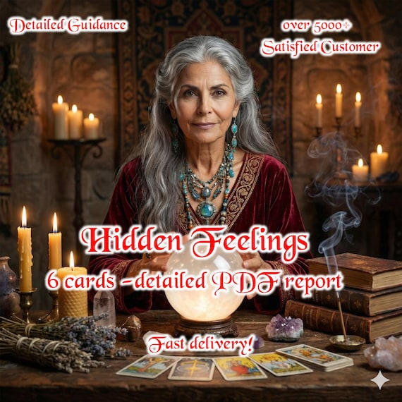 Same Day Love Tarot Reading In Depth 6 Cards Reading Hidden Feelings Analysis (Digital PDF Report)